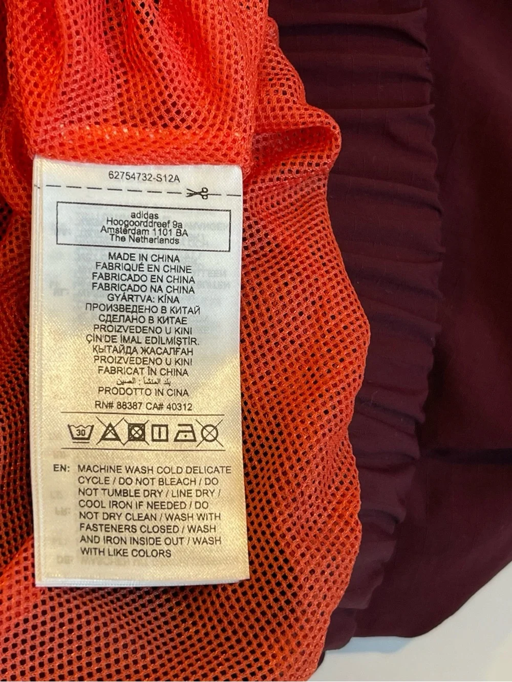 Adidas OG LA Windbreaker Jacket Mesh Lined Maroon Full Zip